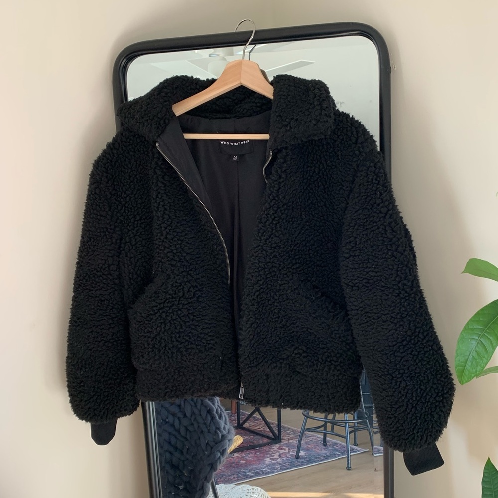Who What Wear Black Teddy Jacket